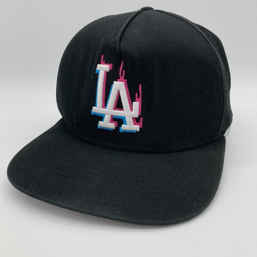 Looper Verse LA Dodgers Hat Snapback Baseball Cap Black Pink Graffiti Streetwear